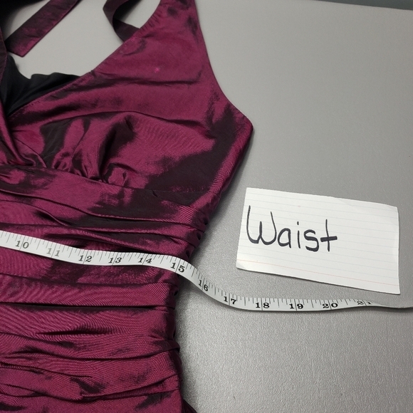 Rena rowan purple halter midi dress women's size 10 - Picture 11 of 13